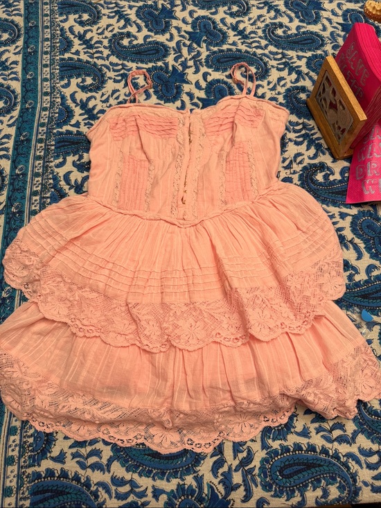 LoveShackFancy Dresses & Skirts - Love shack fancy Pink Ruffle Lace Sundress